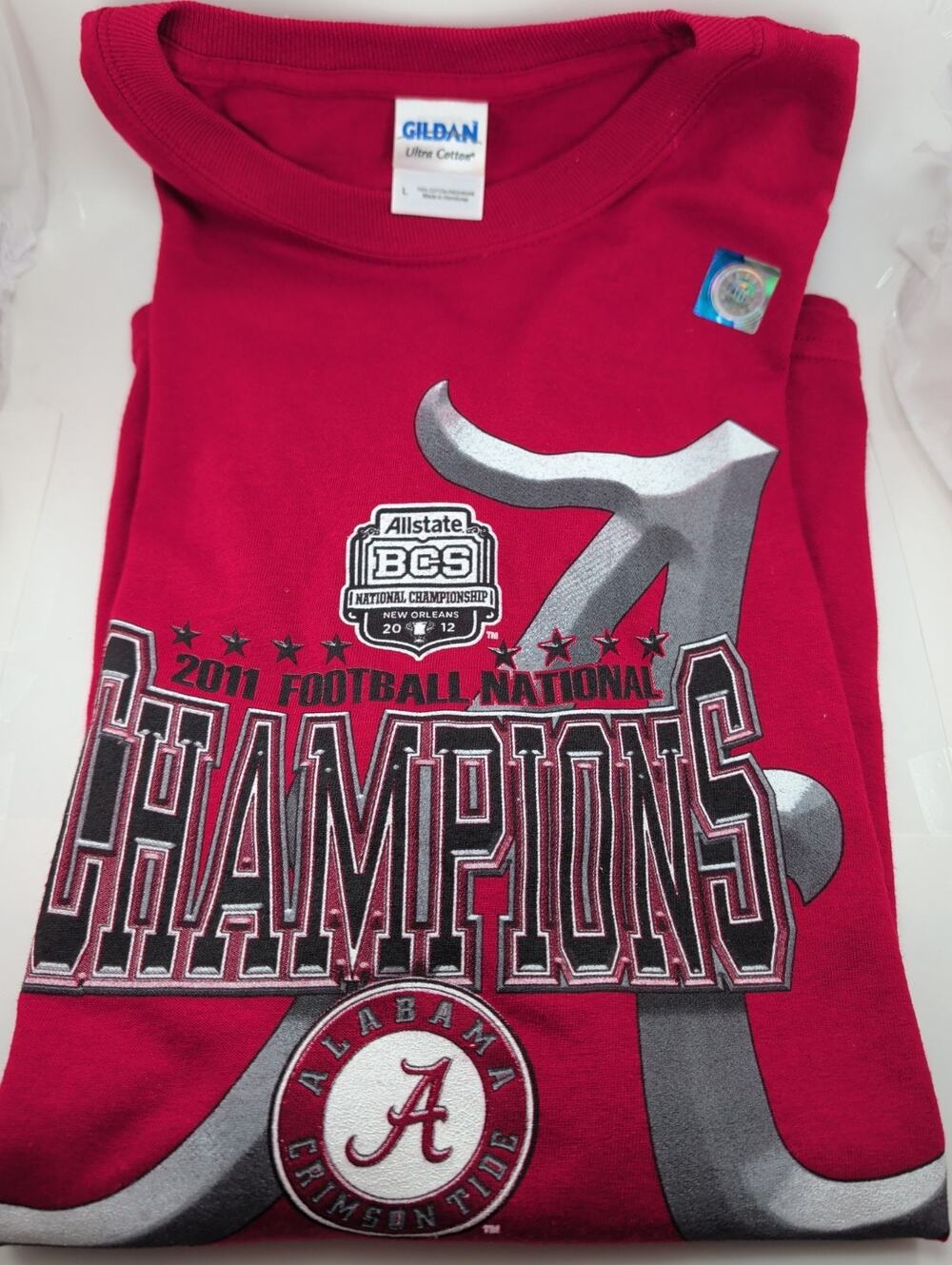 Alabama Crimson Tide 2011 National Champions Long Sleeve Red Large Gildan